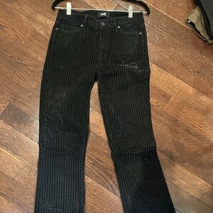 Paige Black Jeans with Subtle Stripes